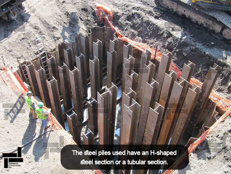 Types of foundation piles - H-shaped steel piles